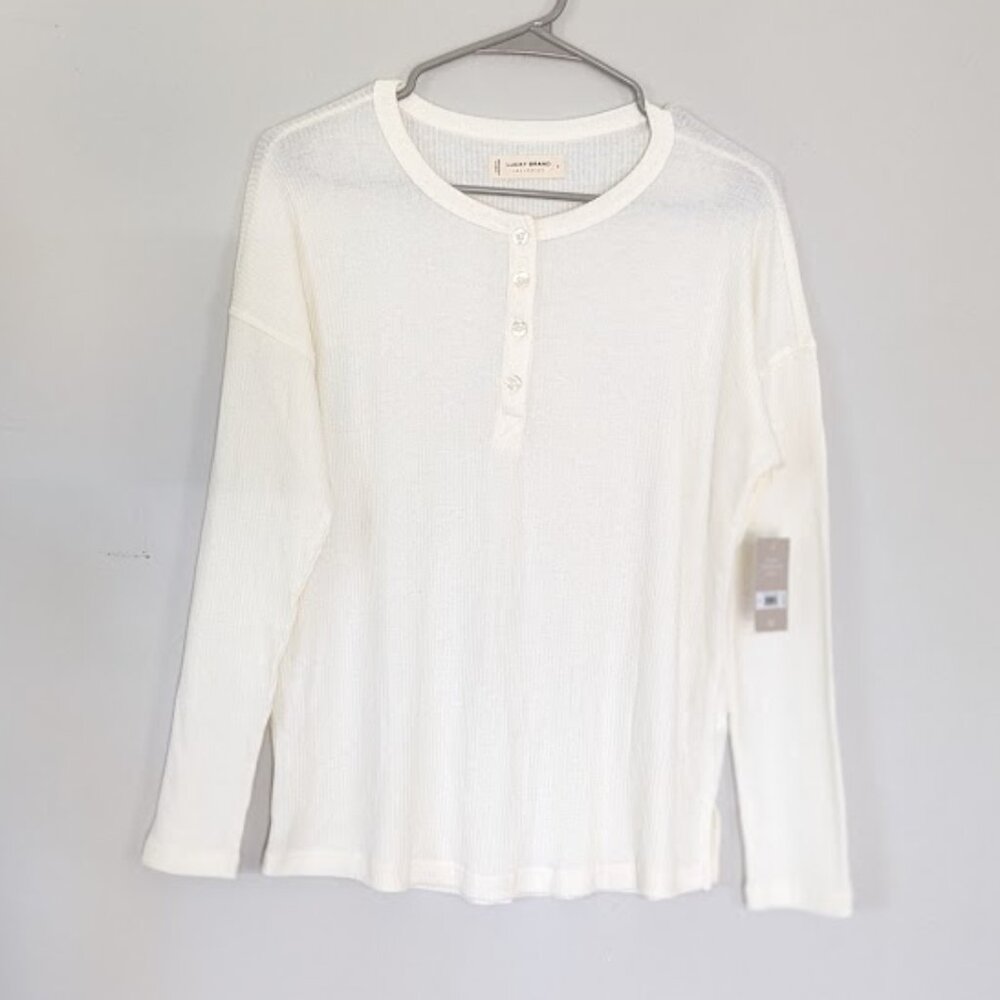 *NWT* Lucky Brand - White Henley - Size Small